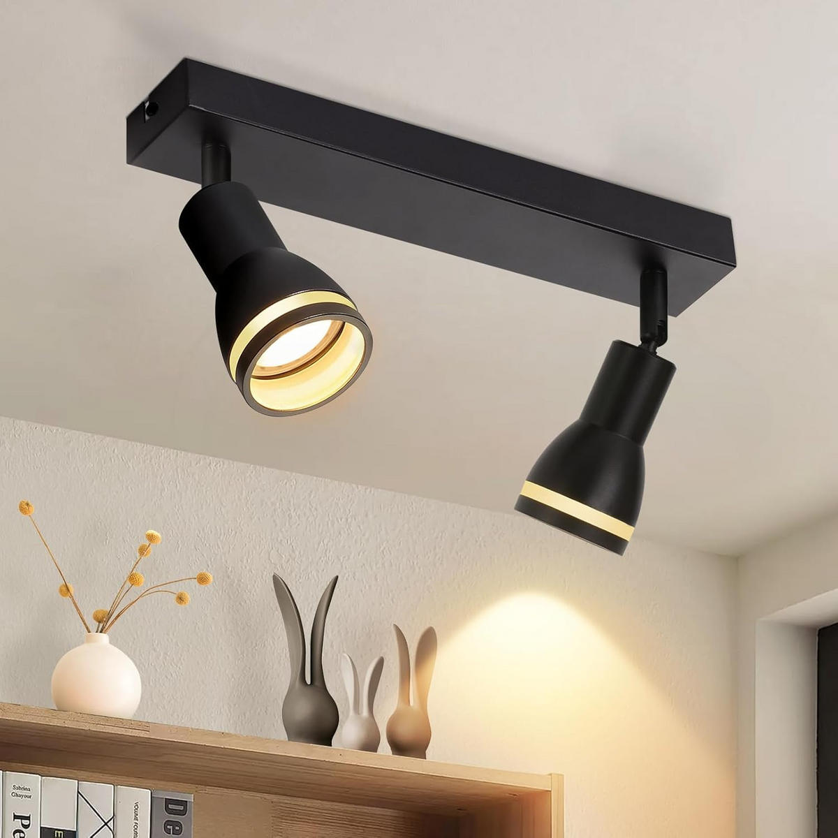 STRAHLER Frühling 2-flammig 30/5/15.7 cm - Schwarz, Metall (30/5/15.7cm) - ZMH