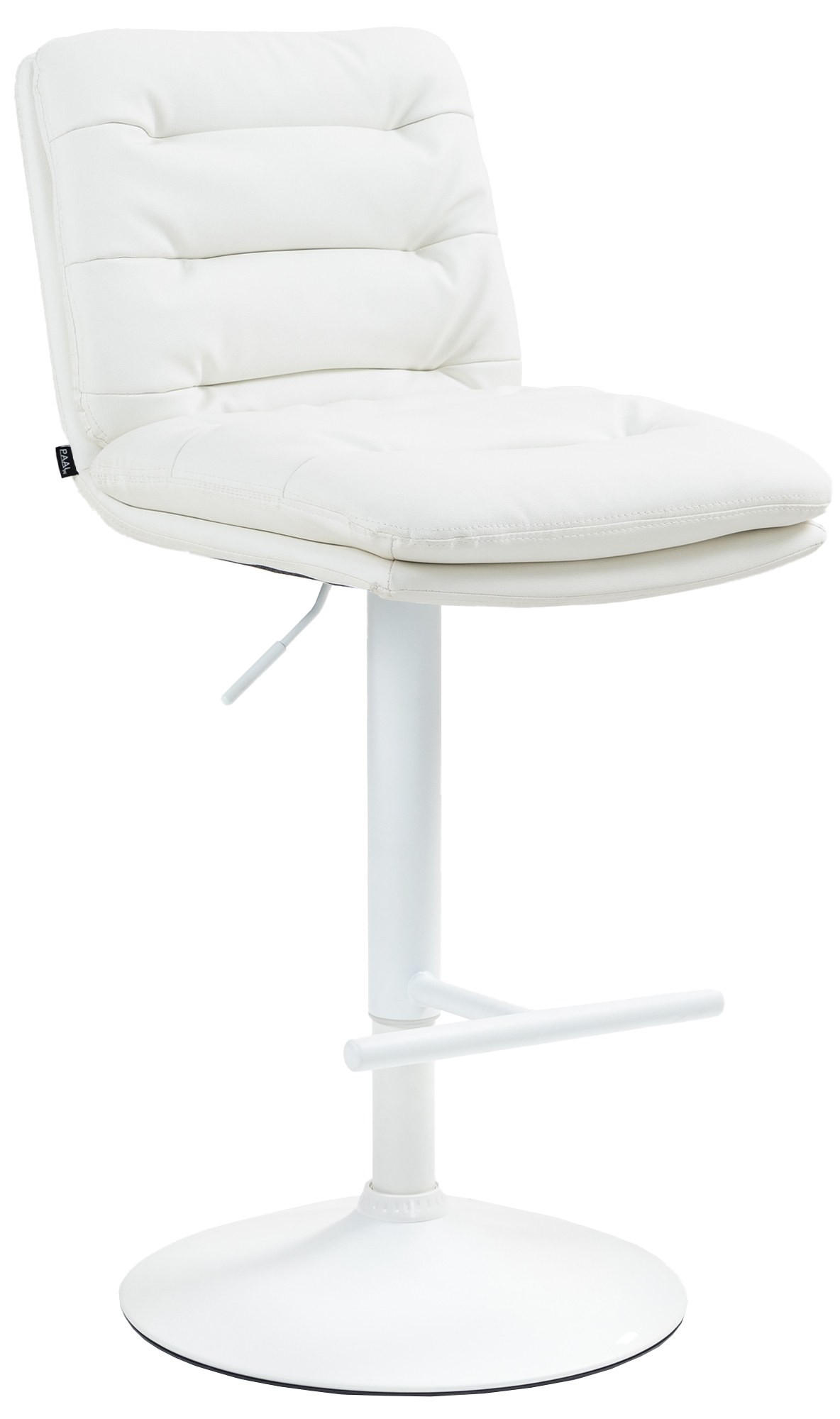 BARHOCKER Lederlook weiß - Weiß, Textil/Metall (42/94/56cm) - CLP