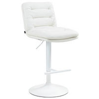 BARHOCKER Lederlook weiß - Weiß, Textil/Metall (42/94/56cm) - CLP