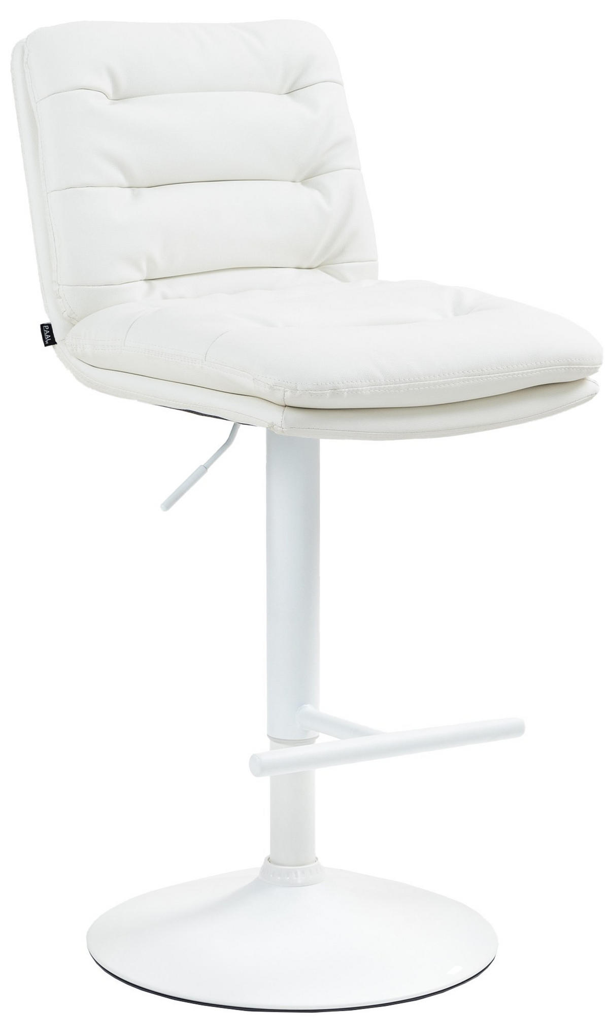 BARHOCKER Lederlook weiß - Weiß, Textil/Metall (42/94/56cm) - CLP