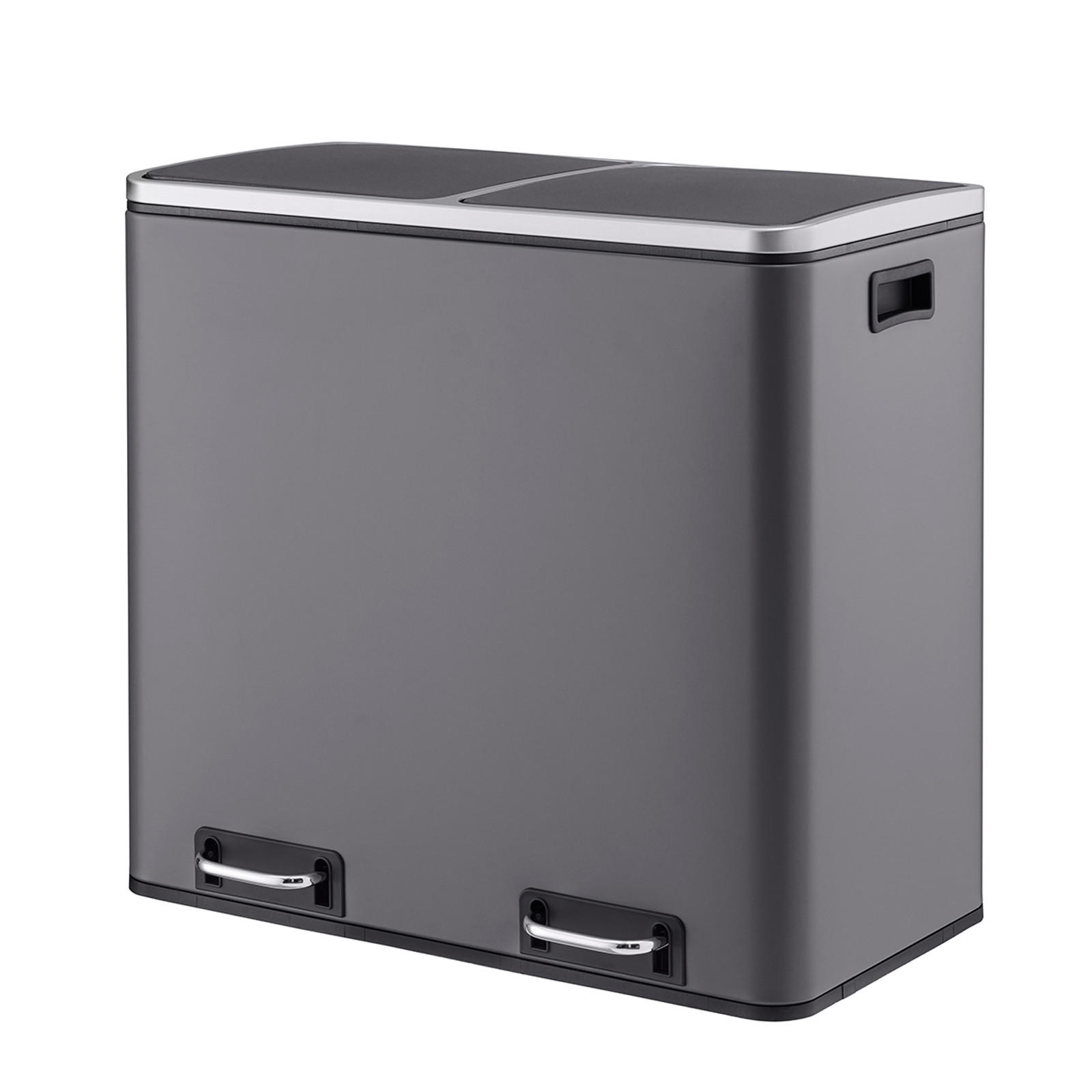 ABFALLEIMER TM2X24 Grau - Grau, Metall (59/54.5/36cm) - SVITA