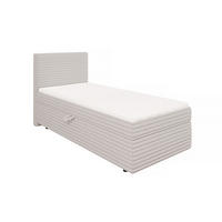 BOXBETT Roma 90/200 cm Hellgrau Plüschcord - Hellgrau/Schwarz, Holz/Kunststoff (90/200cm) - S-Style Möbel