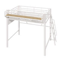 HOCHBETT 140/200 cm mit Staufächern und offener Ebene, DE-42030, in Weiß - Weiß, Metall (140/200cm) - ComfortXL