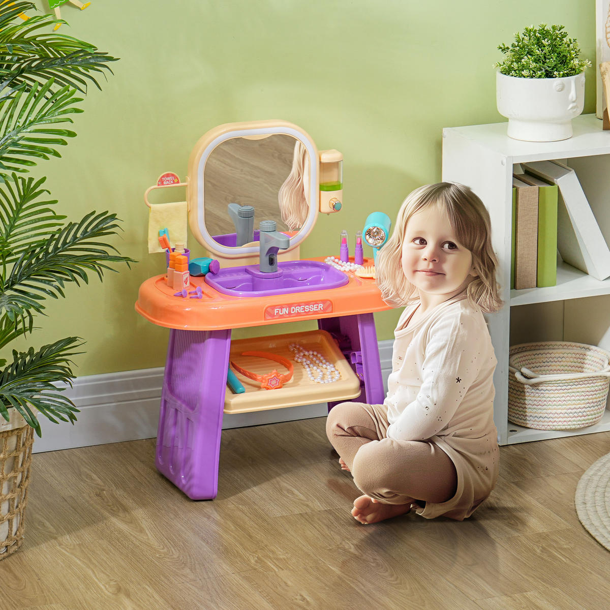 SCHMINKTISCH für 3-6 Jahre Kinder - Violett, Kunststoff (29/71/55cm) - AIYAPLAY