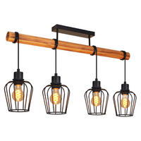 DECKENLEUCHTE Belenor 80/13/48 cm - Schwarz, Holz/Metall (80/13/48cm) - ZMH