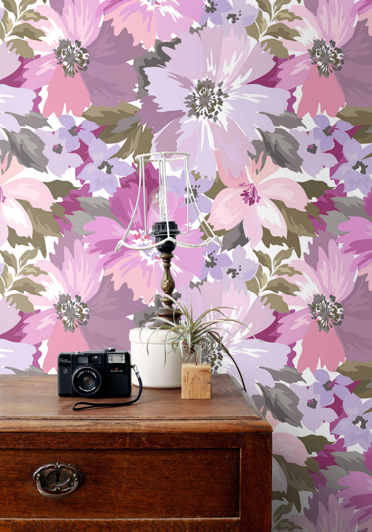 TAPETE Blumen 50 x 900 cm - Lila, Papier (50/900cm) - ESTAhome