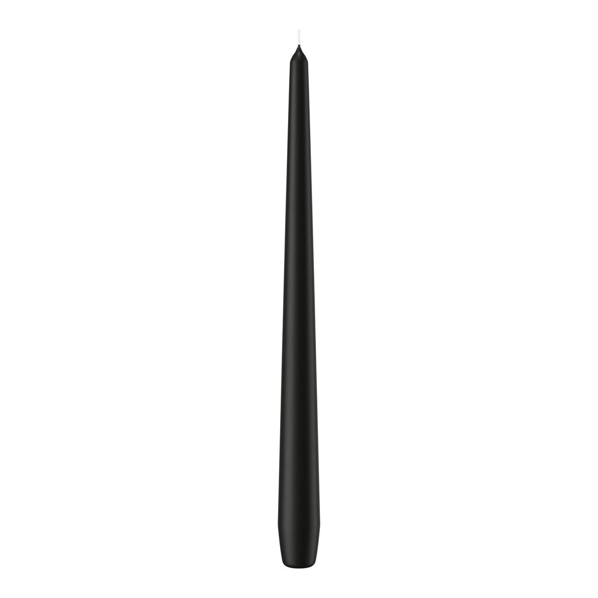 SPITZKERZEN Schwarz 300 x Ø 25 mm, 12 Stück - Schwarz, Paraffin (2.5/30/30cm) - Wiedemann Kerzen
