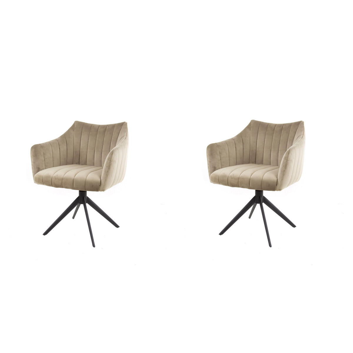 ESSZIMMERSTUHL Cinema Grau 65/65/83 cm 2er-Set - Creme, Textil (65/83/65cm) - Hoyz Collection