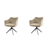 ESSZIMMERSTUHL Cinema Grau 65/65/83 cm 2er-Set - Creme, Textil (65/83/65cm) - Hoyz Collection