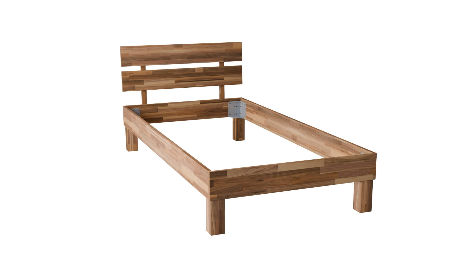 MASSIVHOLZBETT 120/200 cm aus Nussbaum - Braun, Holz (120/200cm) - MeinMassivholz