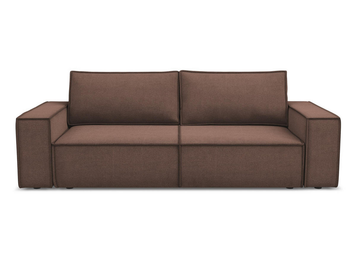 3-SITZER SOFA mit Schlaffunktion Strukturstoff Stoff Pink - Pink/Hellrosa, Kunststoff/Textil (255/85/105cm) - Makamii