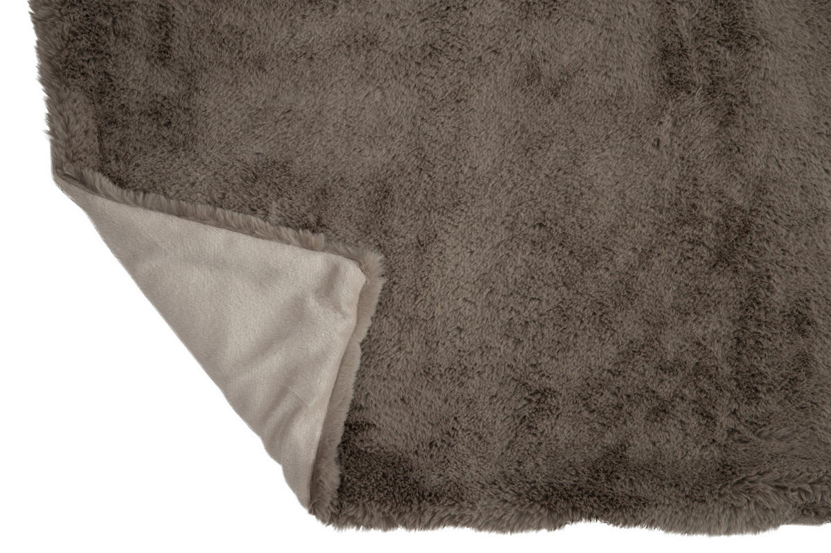 PLAID CUTIE - Plüsch - Mausgrau - 180/130/4 cm - Grau, Textil (130/180cm) - J-Line