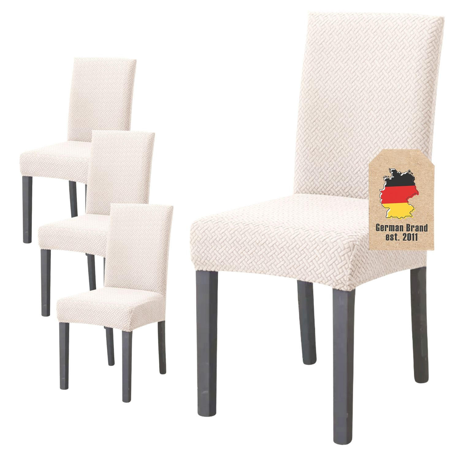 STUHLBEZUG (4-tlg. Set) - Beige, Kunststoff (1/38cm)