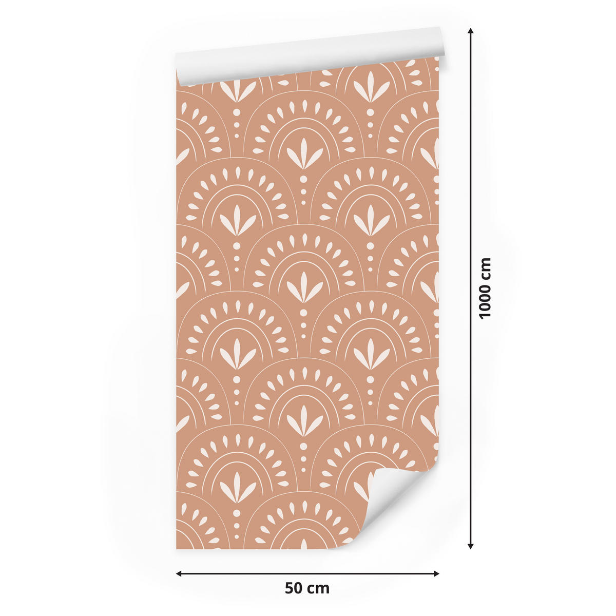 VLIESTAPETE Boho-Ornamente – Terrakotta, Creme – 50x1000 cm - Terracotta/Creme, Papier (50/1000cm) - Muralo