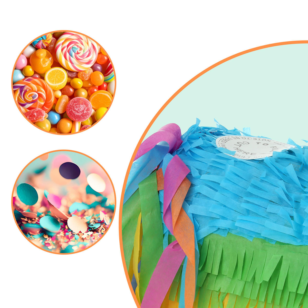 PINATA - Multicolor, Papier/Wellpappe (35/38/12cm) - Relaxdays