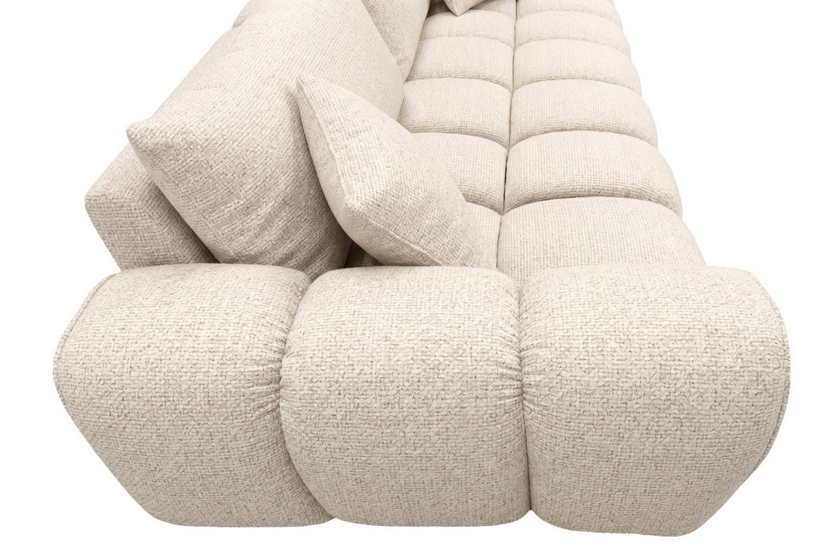 SCHLAFSOFA Mit Bettkasten, Chenillestoff Puente, Ecru, COSMOPOLITAN - Ecru, Holz (240/80/97cm) - Kaiser Möbel