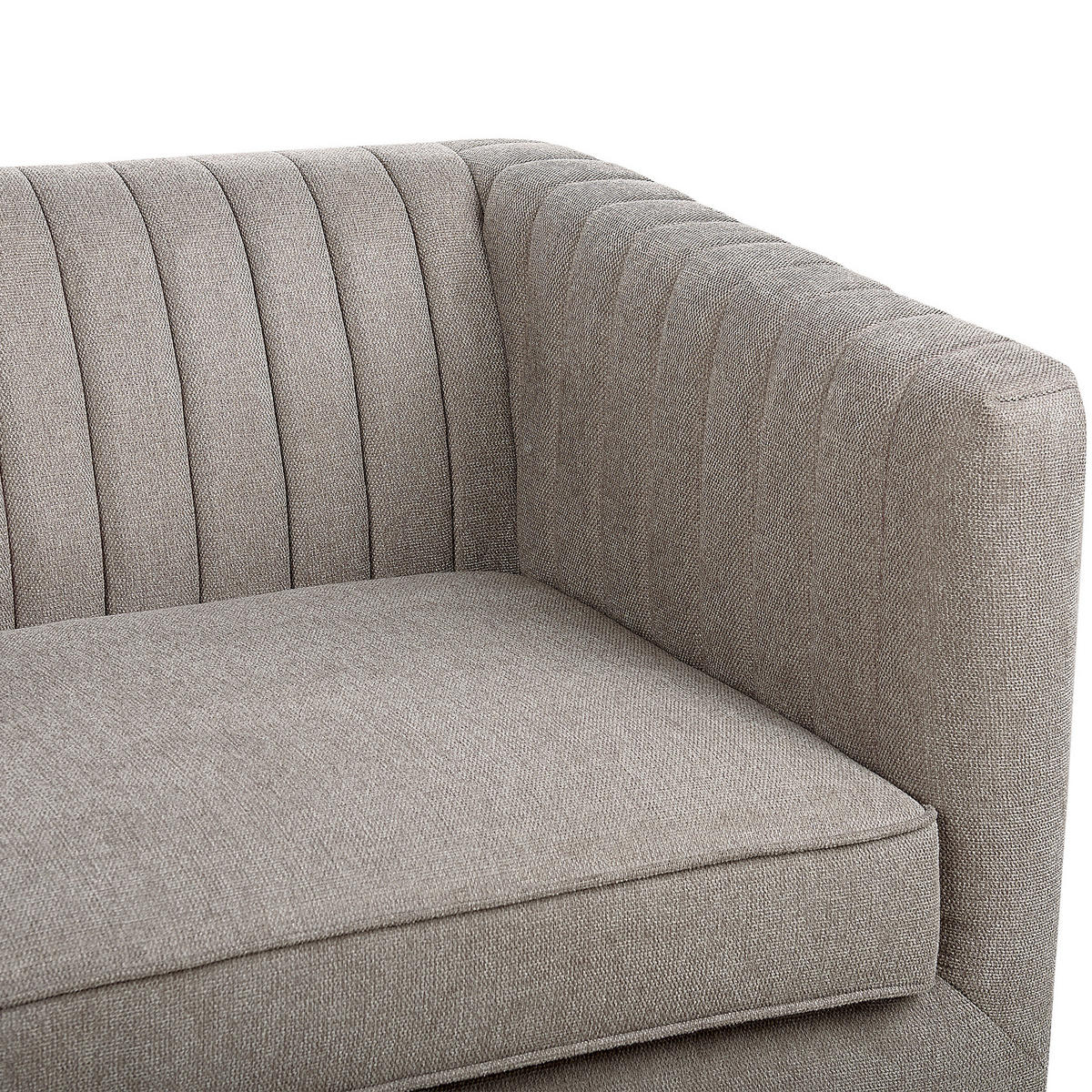 3-SITZER-SOFA hellbraun Skaule - Dunkelbraun/Braun, Textil (205/71/82cm) - Beliani