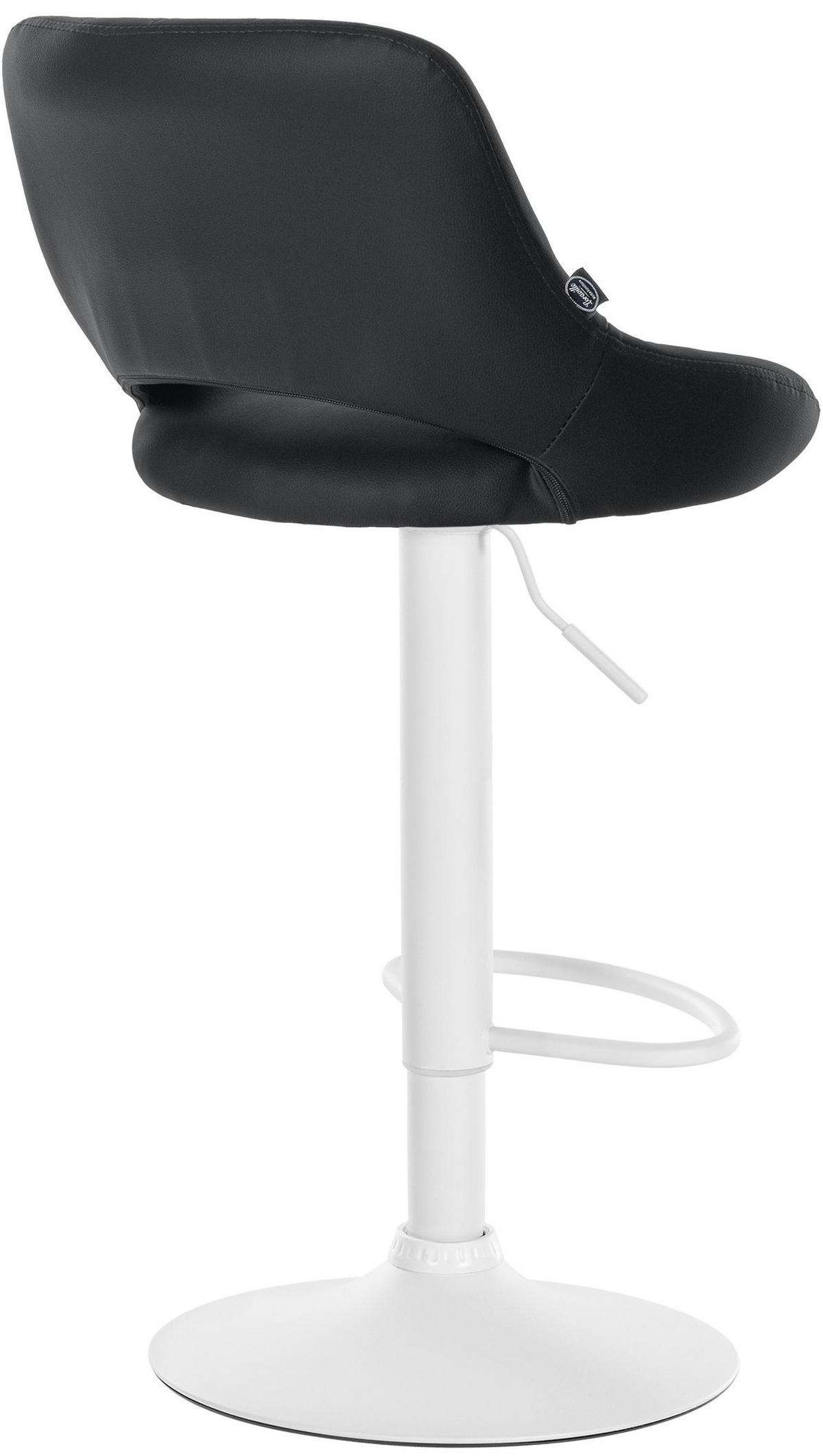 BARHOCKER Lederlook Schwarz - Schwarz/Weiß, Textil/Metall (47/85/48cm) - CLP