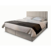 BOXBETT BRESEL 180x200 cm mit Matratze und Topper - Beige - Beige, Holz (180/200cm) - MASSENO
