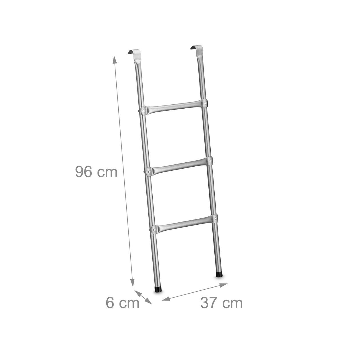 TRAMPOLIN-LEITER - Silberfarben, Metall (37/6cm) - Relaxdays