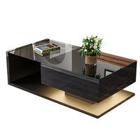 COUCHTISCH, hochglänzend Schwarz mit gehärteter Glasplatte und dimmbarer 16‑farbiger LED, 105/55/32,5 cm,Schwarz - Schwarz, Holzwerkstoff (105/55/32.5cm) - Redom