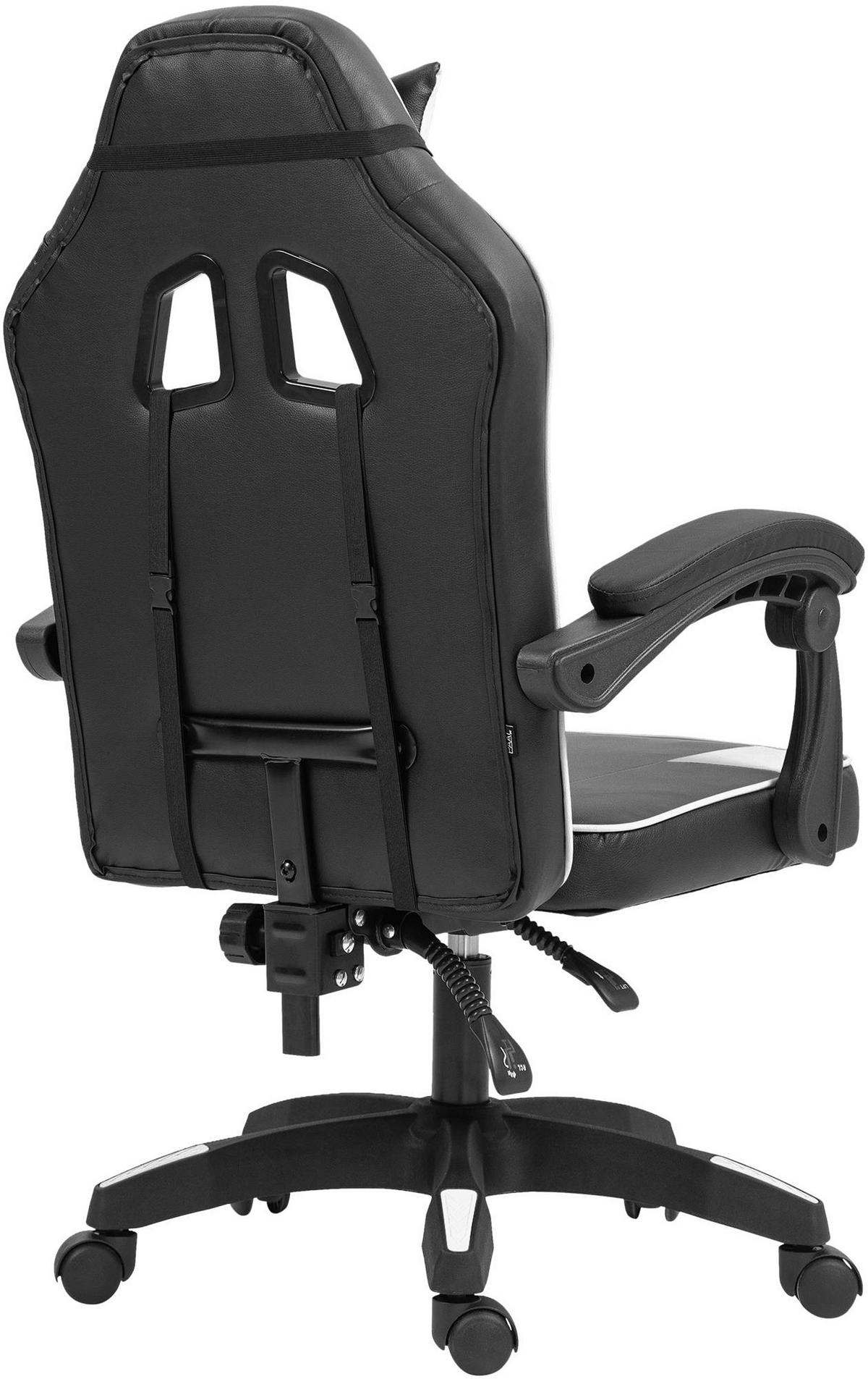 BÜROSTUHL Calyx Kunstleder schwarz/weiß - Schwarz, Metall (60/121/59cm) - TPFLiving