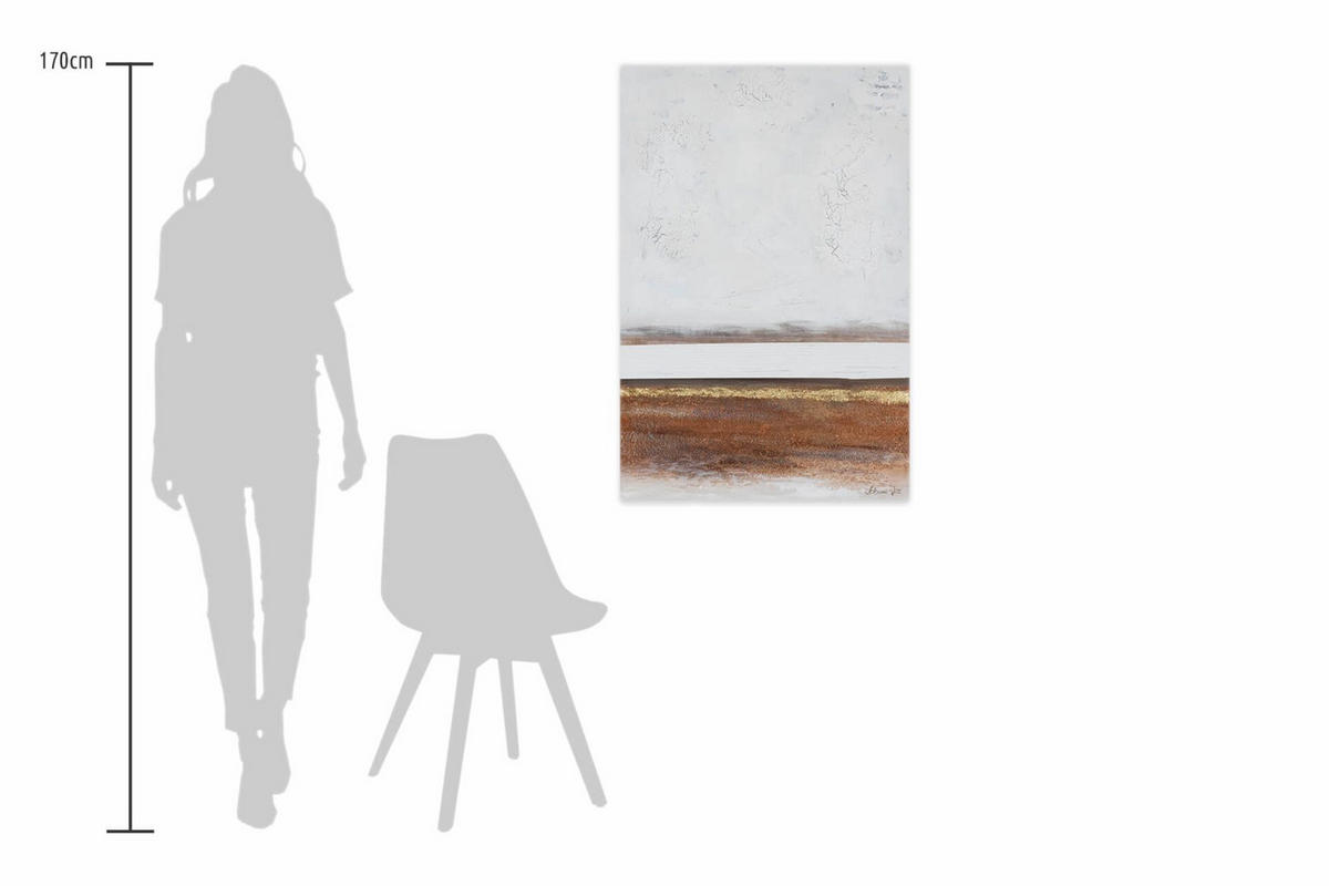 OLEJOMAĽBA 60/90 cm, Zvieratá - hnedá/biela, drevo/textil (60/90cm) - KUNSTLOFT