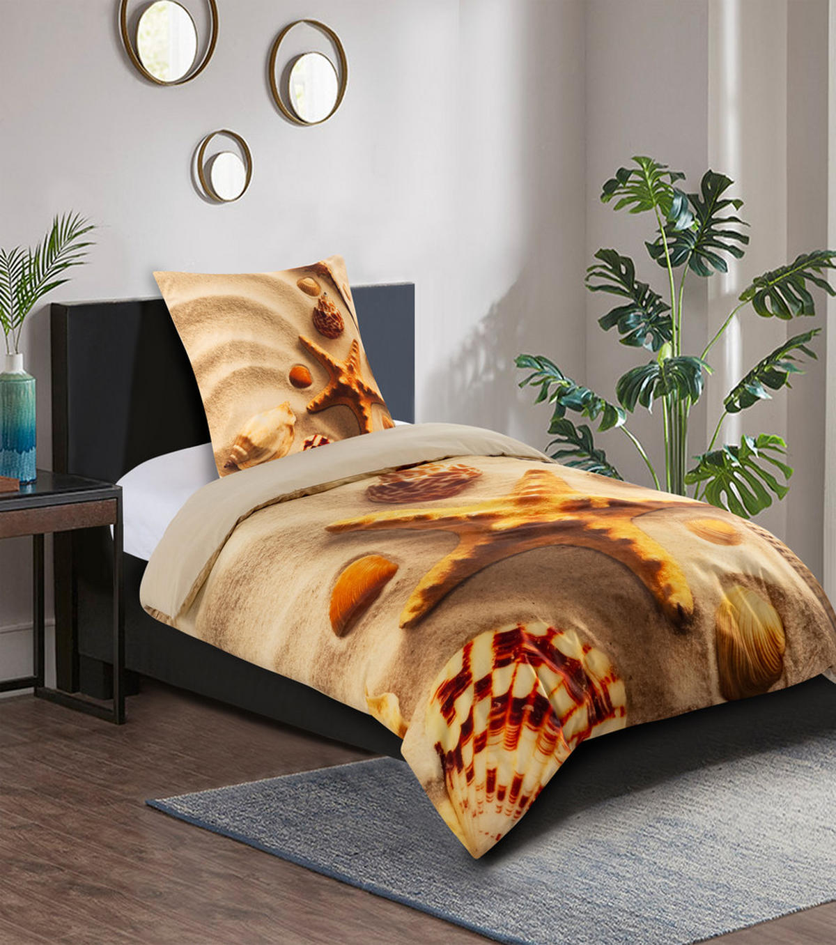 BETTWÄSCHE 2-teilig Sanibel - Beige, Naturmaterialien (135/200cm) - Sanilo