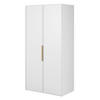 KLEIDERSCHRANK Frame Weiß 100 cm - Goldfarben/Weiß, Holzwerkstoff/Metall (100/200.5/57cm) - Selsey
