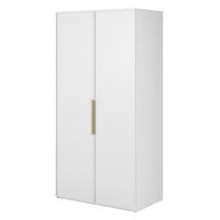 KLEIDERSCHRANK Frame Weiß 100 cm - Goldfarben/Weiß, Holzwerkstoff/Metall (100/200.5/57cm) - Selsey