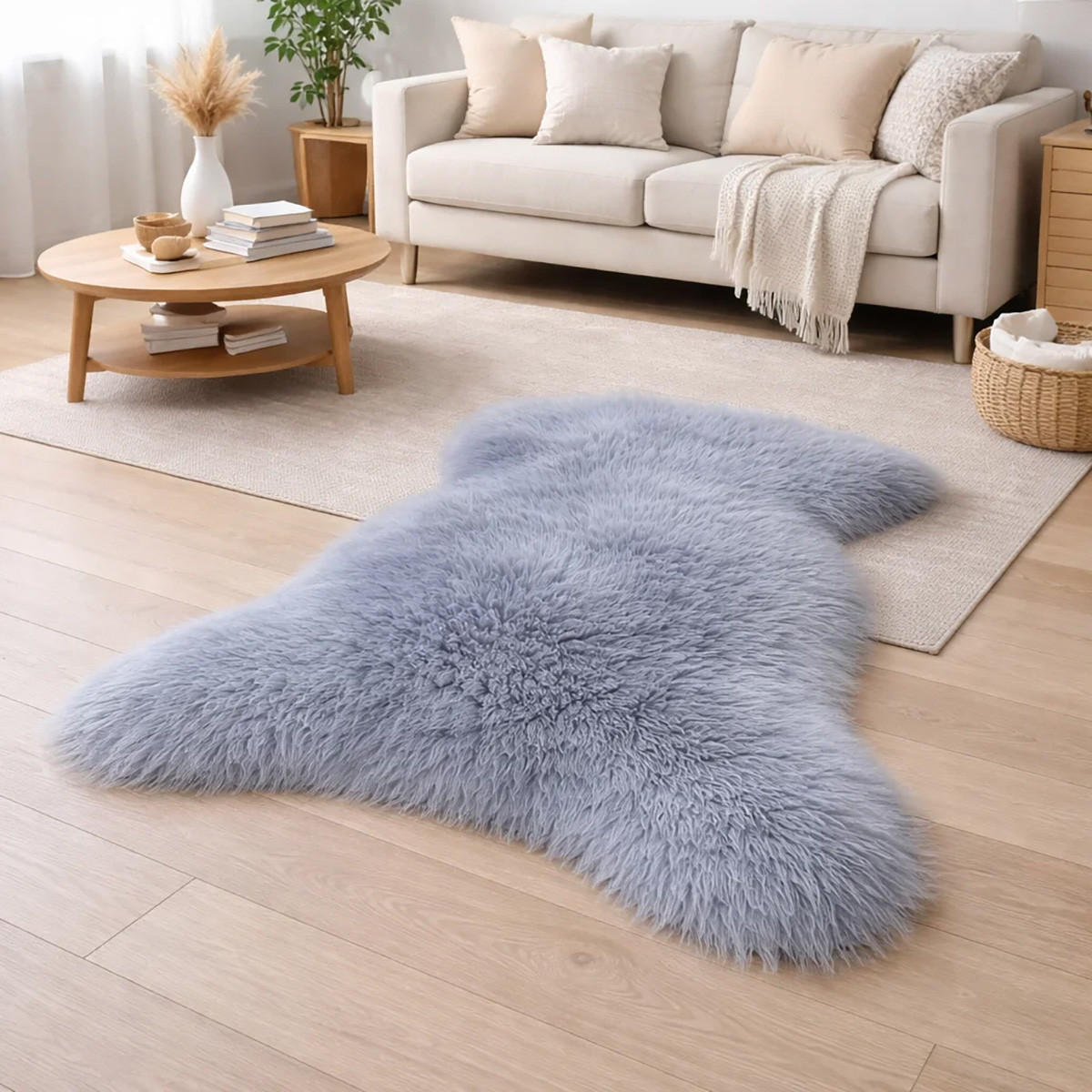 FELL Öko Lammfell Schaffell Dunkelgrau Töne wählbar ca. 125 cm - Dunkelgrau, Fell (70/125cm) - Provellus