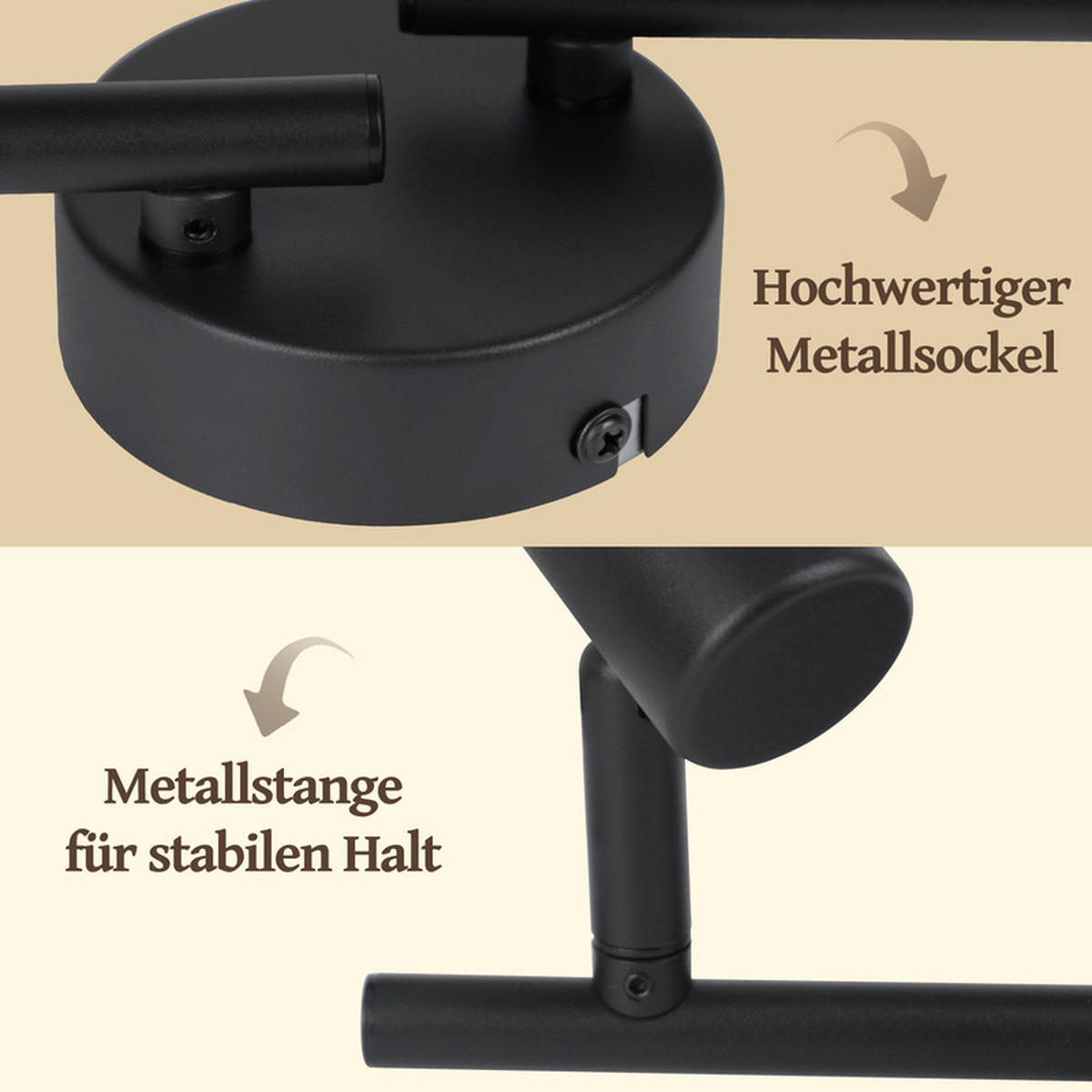 DECKENSTRAHLER Charme Ⅲ 4-flammig 70/12/18 cm - Schwarz, Metall (70/12/18cm) - Nettlife