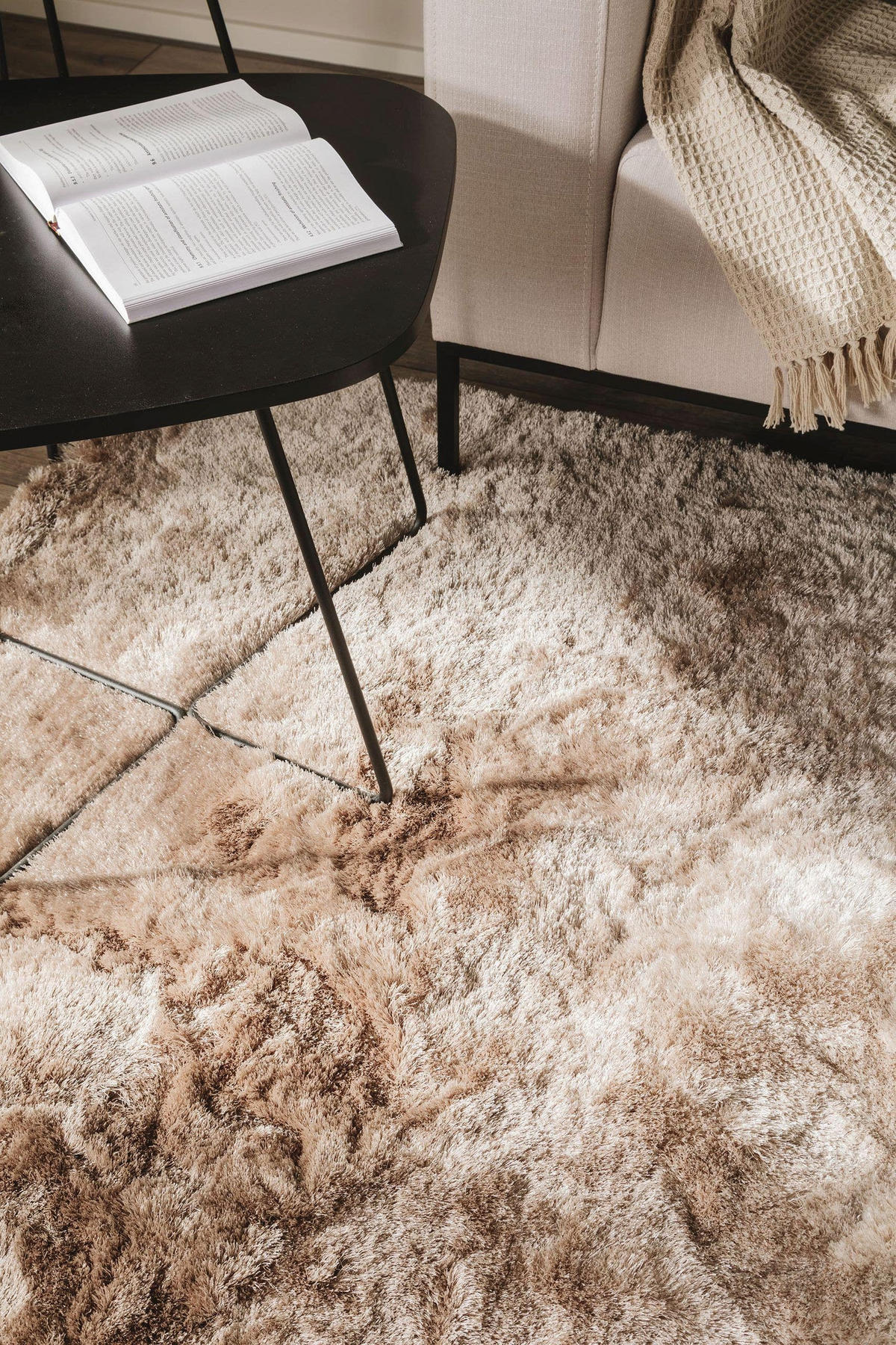 HOCHFLORTEPPICH Whisper Beige/Hellbraun 200x290 cm - Beige, Textil (200/290cm) - benuta Nest