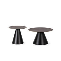 COUCHTISCHEN (Set aus 2) in grau - louna 70/70/40 cm - Schwarz, Stein (70/70/40cm) - Calicosy