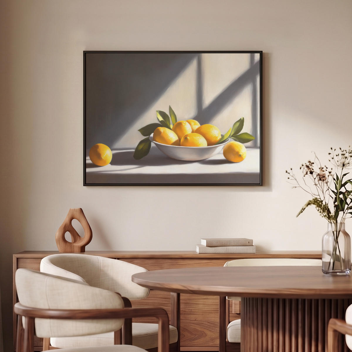 LEINWAND Bilder mit Rahmen - Zitronen - Stilleben - Gelb - 80x60 - Gelb, Textil (80/60cm) - MuchoWow