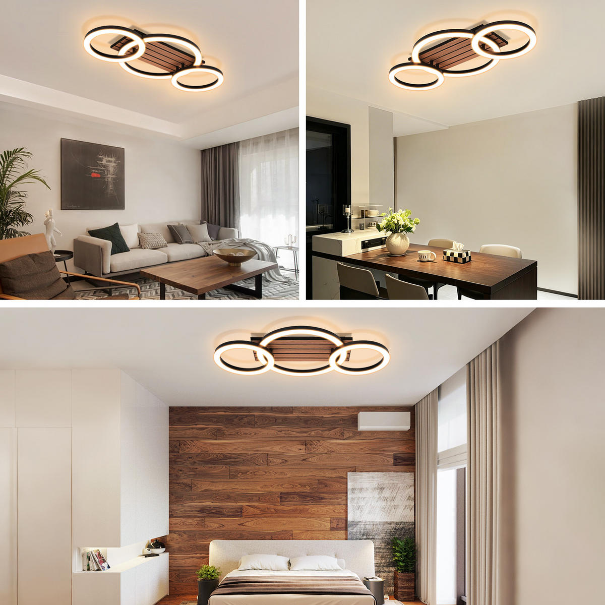 LED DECKENLEUCHTE Krellis 58.4/30/8 cm - Schwarz, Kunststoff/Metall (58.4/30/8cm) - ZMH