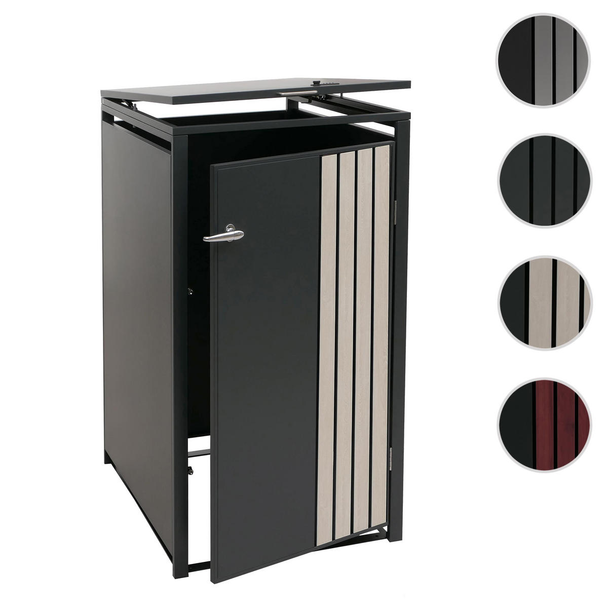 1ER-MÜLLTONNENVERKLEIDUNG Anthrazit, Hellbraun - Hellbraun/Anthrazit, Metall (68/122/84cm) - MCW