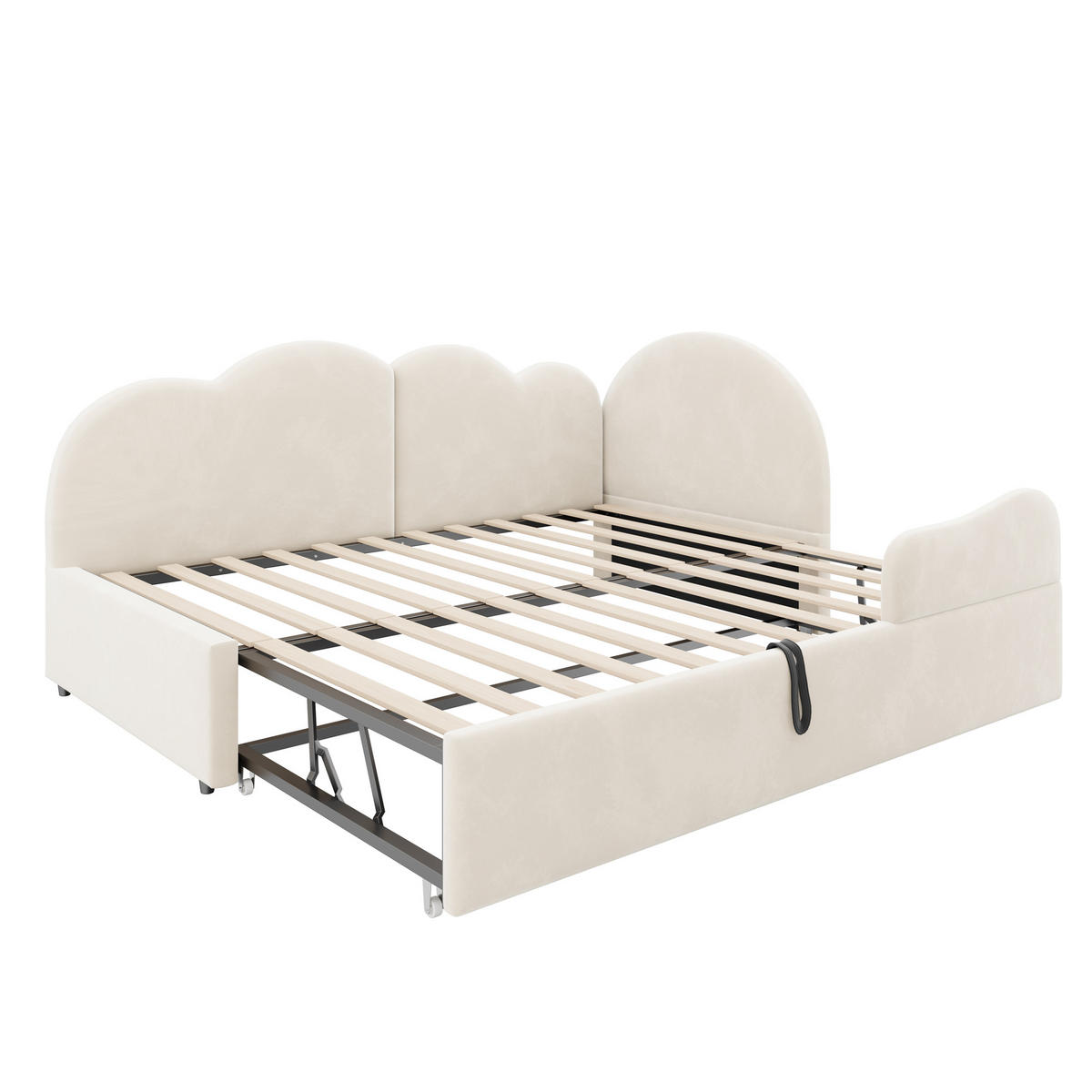 AUSZIEHBETT 90/200/190 cm L-Form, DE-41688, in Beige - Beige, Metall (90/200cm) - ComfortXL