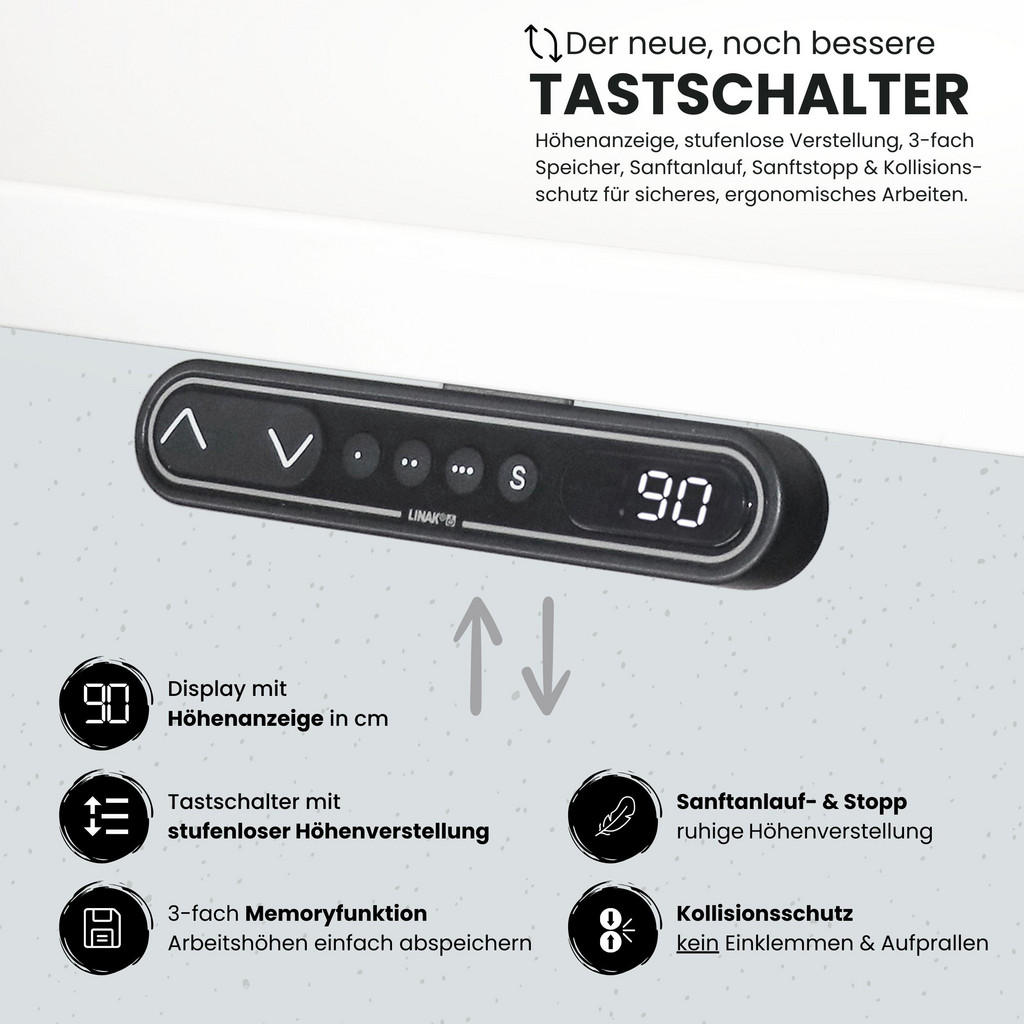 Thumbnail - bümö Schreibtisch, Graphit, Graphit, Holzwerkstoff, Nachbildung, Rechteckig, 120x74x80 cm, FSC Mix, Arbeitszimmer, Schre...