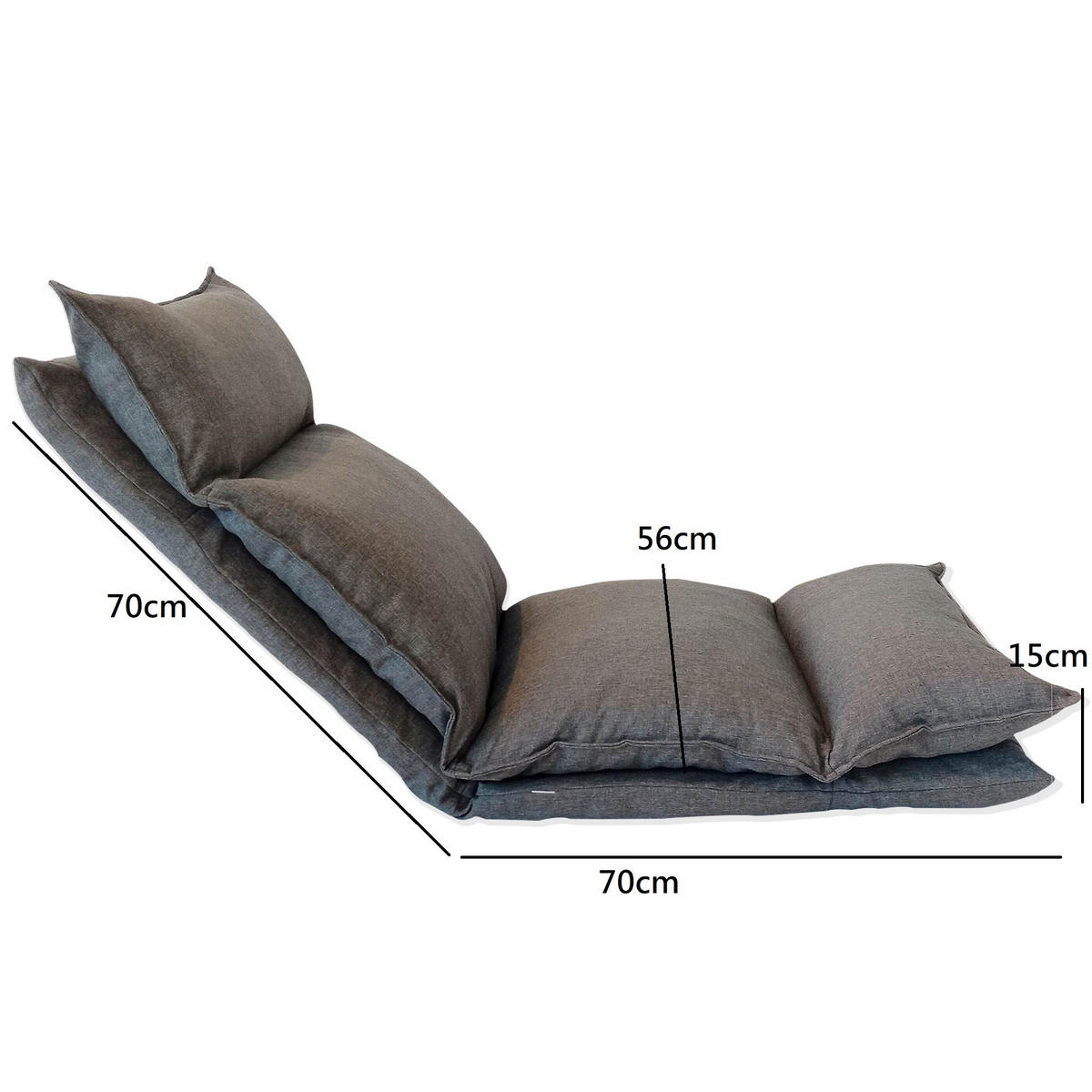 MEDITATIONSTUHL Grau 56/140/15 cm - Grau, Textil (56/15/140cm) - Mobili Rebecca