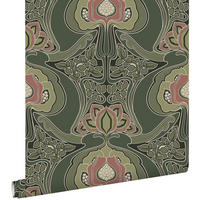 TAPETE Blumenmuster im Jugendstil 53 cm x 10.05 m - Grün, Papier (53/1000cm) - ESTAhome