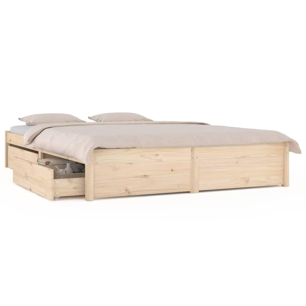 BETT Kivett 145.5/205.5 cm - Braun, Holz (140/200cm) - Nettlife