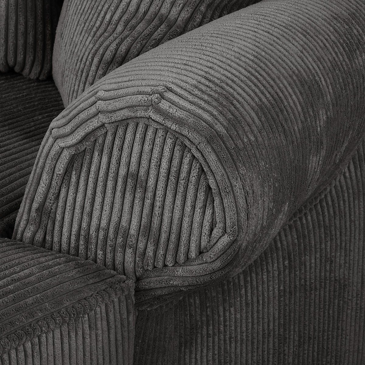 XXL SESSEL - Cord - Grau, Textil (135/100/128cm) - home24