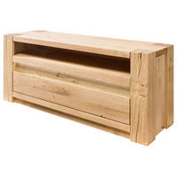 TV-BOARD Wildeiche 123x40x53 beige geölt KENT #209 - Beige, Holz (40/53/123cm) - Massivmoebel24