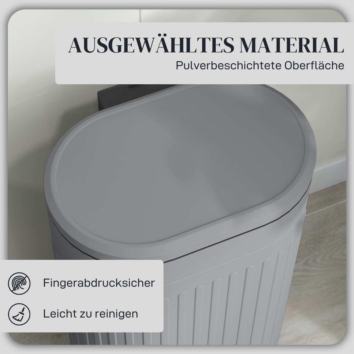 KOŠ NA ODPADKY 30 l, kov a plast, šedý - šedá, kov (31.2/60.8/36.5cm) - HOMCOM
