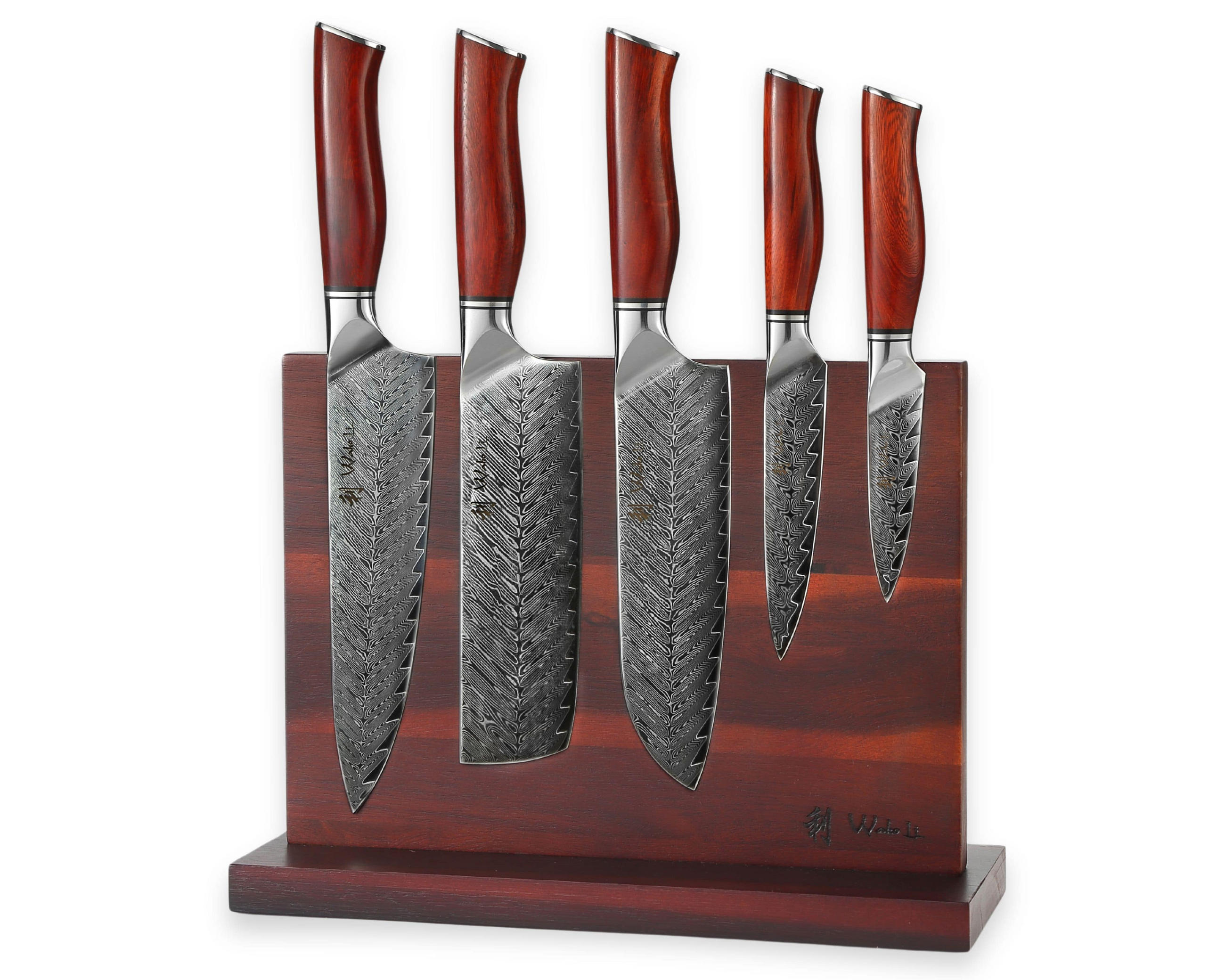 MESSER-SET 6-TEILIG 9–20 cm - Dunkelrot, Holz/Metall (1/1/1cm) - Wakoli