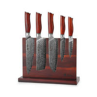 MESSER-SET 6-TEILIG 9–20 cm - Dunkelrot, Holz/Metall (1/1/1cm) - Wakoli