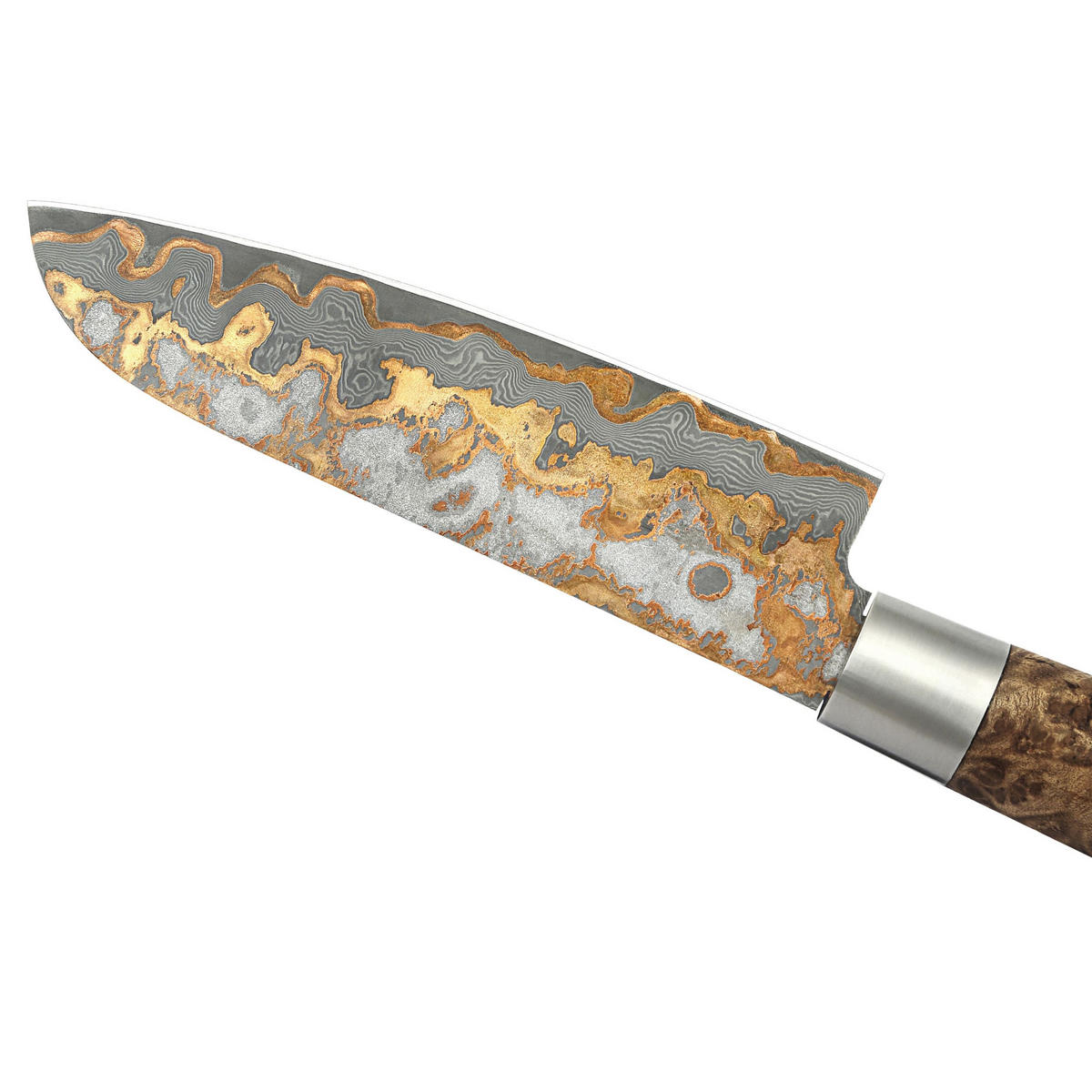 SANTOKU (KLEIN) 12,5 cm Klinge - Ahornfarben, Holz/Metall (24cm) - Zayiko