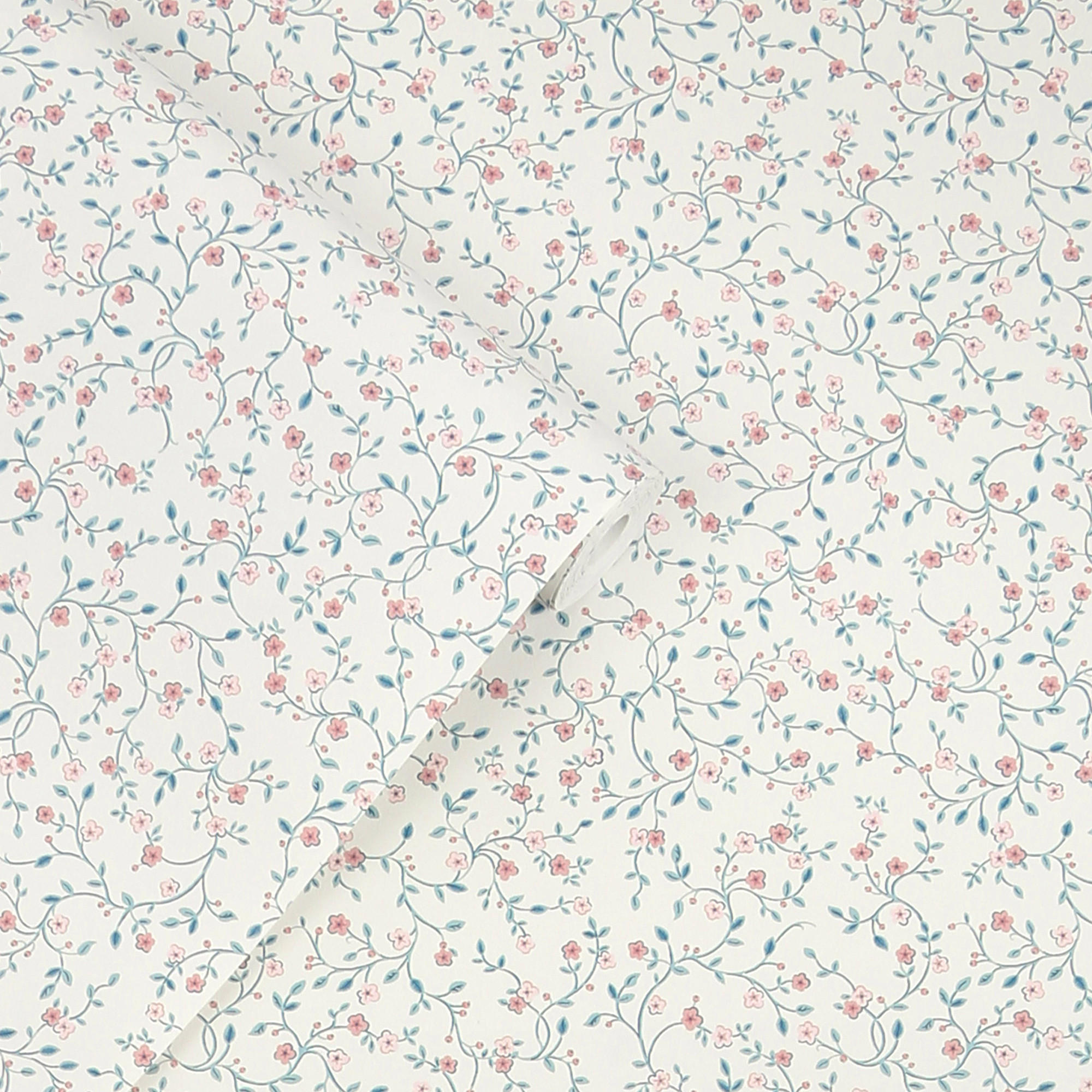 VLIESTAPETE Belncow Sprig Dark Duck Egg Blue - Dunkelblau, Papier/Kunststoff (52/52cm) - Graham & Brown
