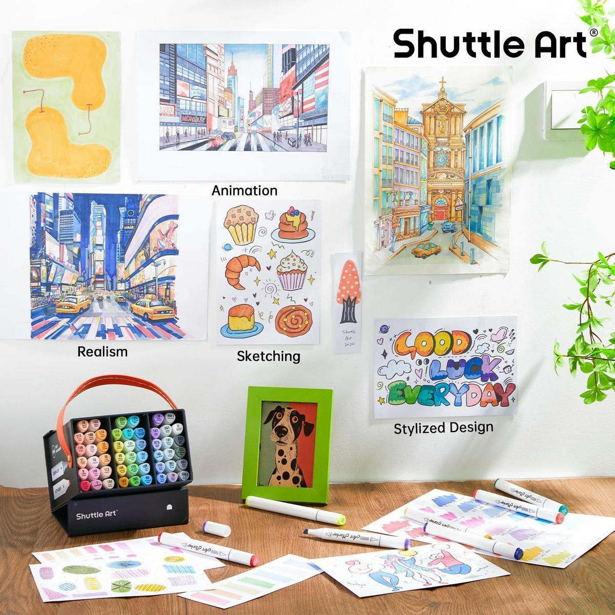 MARKER-SET 51 Pastellfarben mit Pinsel- und Keilspitze - Multicolor, Kunststoff (10/10/15cm)